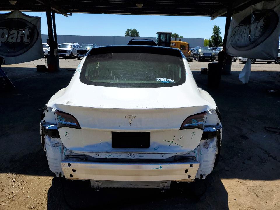 2020 Tesla Model 3 VIN 5YJ3E1EA2LF632803 COPART salvage auction — REAR END, Ca - Salvage Certificate, sold $6,300 on 2026-07-02 (photo 6)