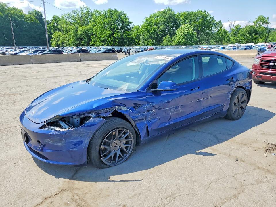 2025 Tesla Model 3 VIN 5YJ3E1EB0SF922710 COPART salvage auction — FRONT END, NY - MV-907A SALVAGE CERTIFICATE, sold $6,900 on 2026-07-28 (photo 1)
