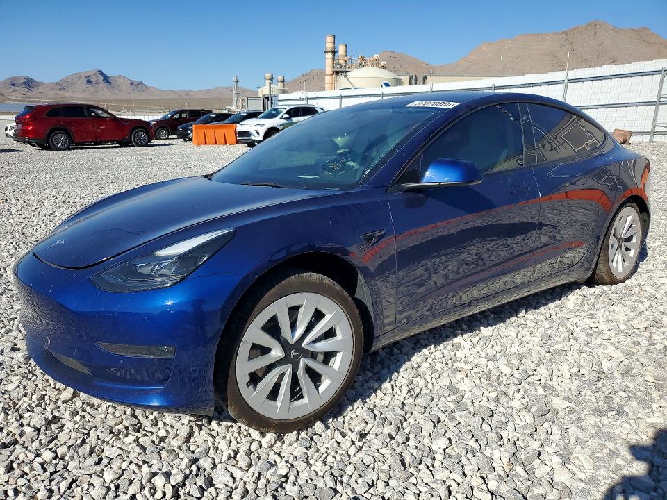 2023 Tesla Model 3 VIN 5YJ3E1EA6PF593672 COPART salvage auction — REAR END, Ca - Salvage Certificate, sold $150 on 2026-07-27 (photo 1)