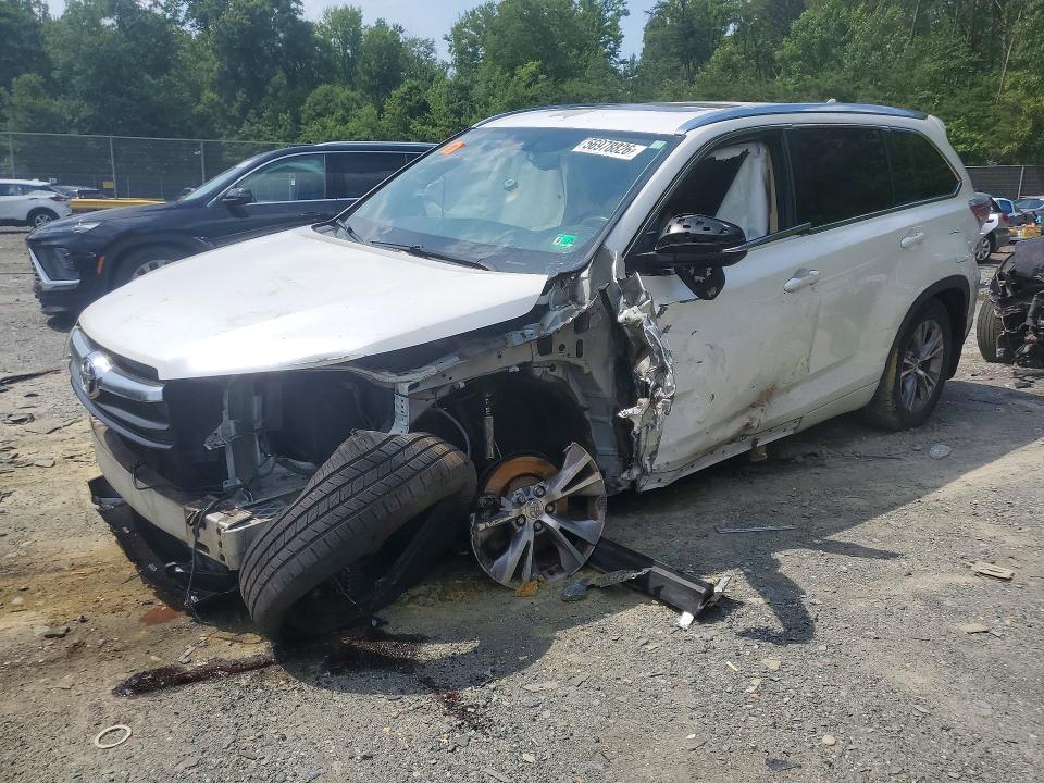 2015 Toyota Highlander VIN 5TDJKRFH9FS161873 COPART salvage auction — SIDE, MD - CERT OF SALVAGE > 75% DAMAGE, sold $3,700 on 2026-07-02 (photo 1)