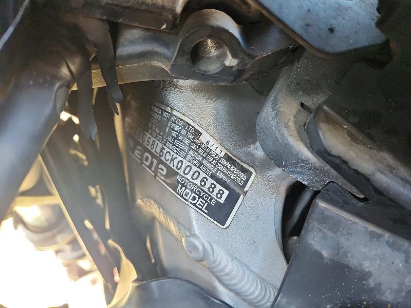 2012 Honda Gl1800c VIN JH2SC68L5CK000688 COPART salvage auction — FRONT END, Ga - Cert Of Title-Salvage, sold $3,850 on 2026-07-16 (photo 9)