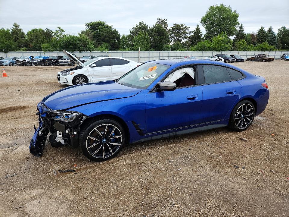 2024 BMW I4 VIN WBY33AW09RFR75073 COPART salvage auction — FRONT END, Il - Salvage Certificate, sold $18,200 on 2026-07-14 (photo 1)