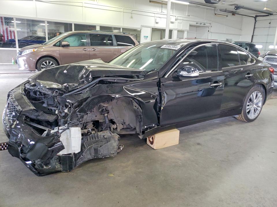 2018 Infiniti Q50 VIN JN1EV7AR6JM611922 COPART salvage auction — FRONT END, Wa - Bill Of Sale, sold $2,050 on 2026-07-17 (photo 1)