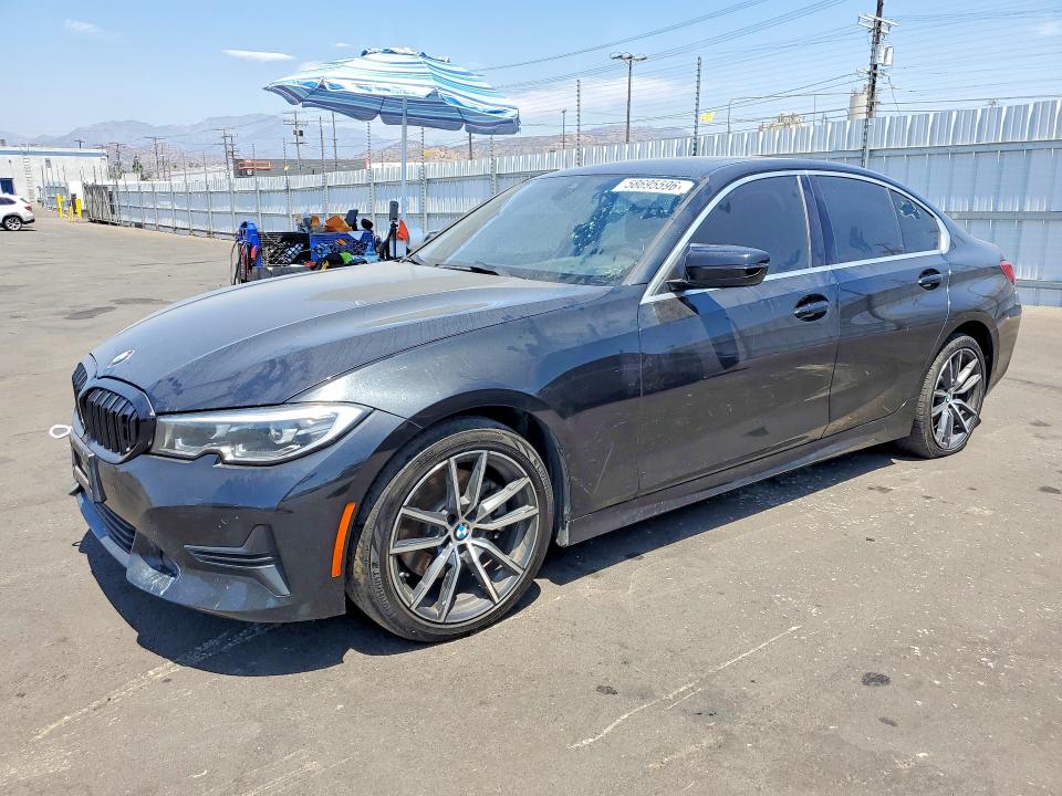 2019 BMW 3 series VIN 3MW5R1J55K8B00662 COPART salvage auction — ENGINE BURN, Wv - Dis/Dlr/Exp Only Clean Title (P), sold $7,300 on 2026-08-03 (photo 1)
