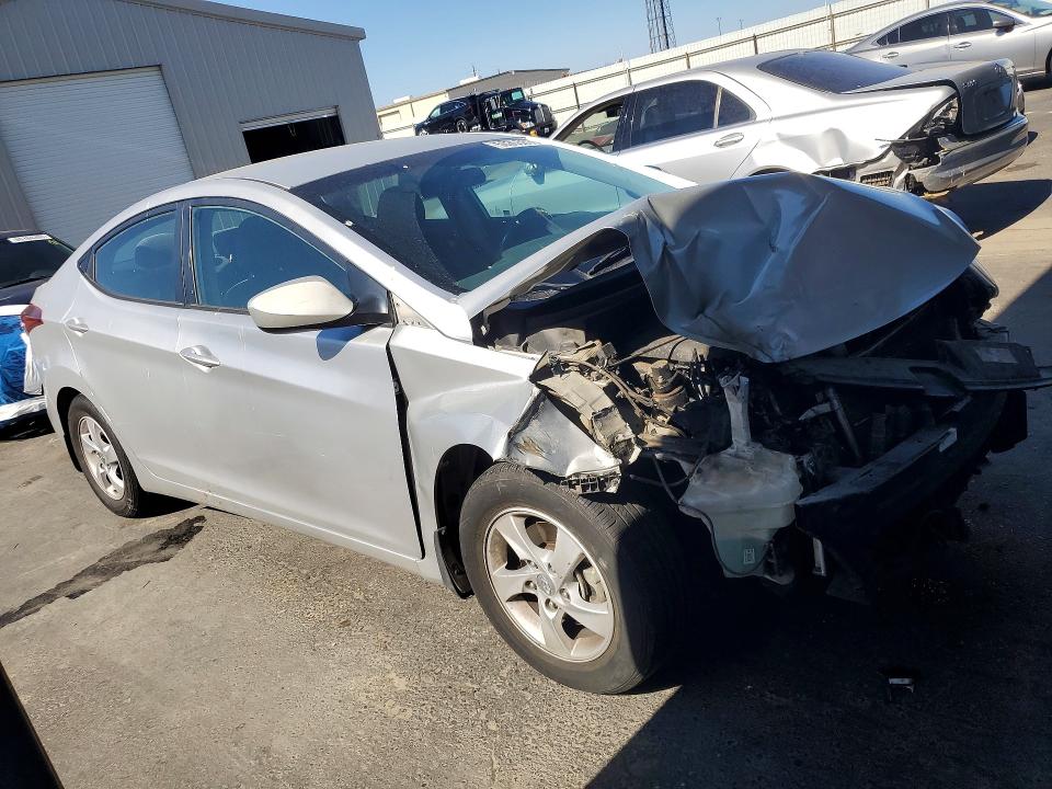 2015 Hyundai Elantra VIN 5NPDH4AE7FH646384 COPART salvage auction — FRONT END, Ca - Salvage Certificate, sold $950 on 2026-07-02 (photo 4)