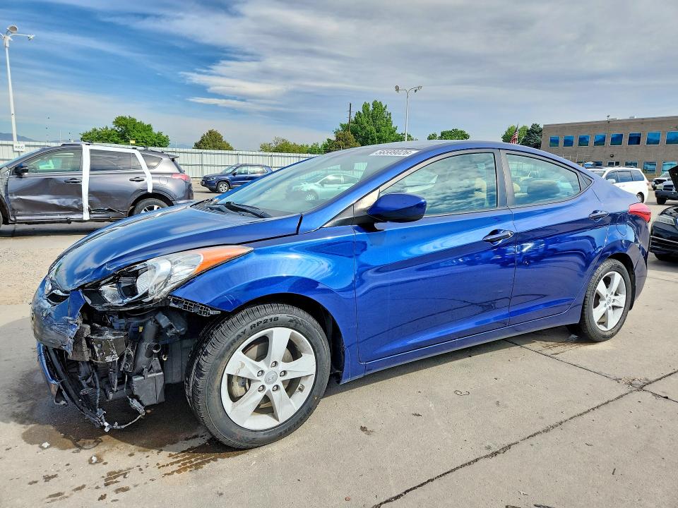 2013 Hyundai Elantra VIN KMHDH4AE3DU727980 COPART salvage auction — FRONT END, Co - Public - Salvage Title, sold $825 on 2026-07-22 (photo 1)