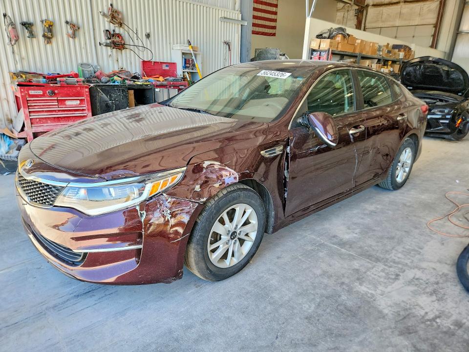 2016 Kia Optima VIN 5XXGT4L34GG084738 COPART salvage auction — FRONT END, Ne - Cert Of Title-Salvage, sold $975 on 2026-07-07 (photo 1)