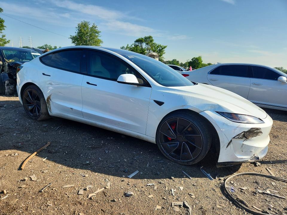 2025 Tesla Model 3 VIN 5YJ3E1ET1SF961069 COPART salvage auction — FRONT END, Md - Cert Of Salvage < 75% Damage, sold $15,700 on 2026-07-21 (photo 4)