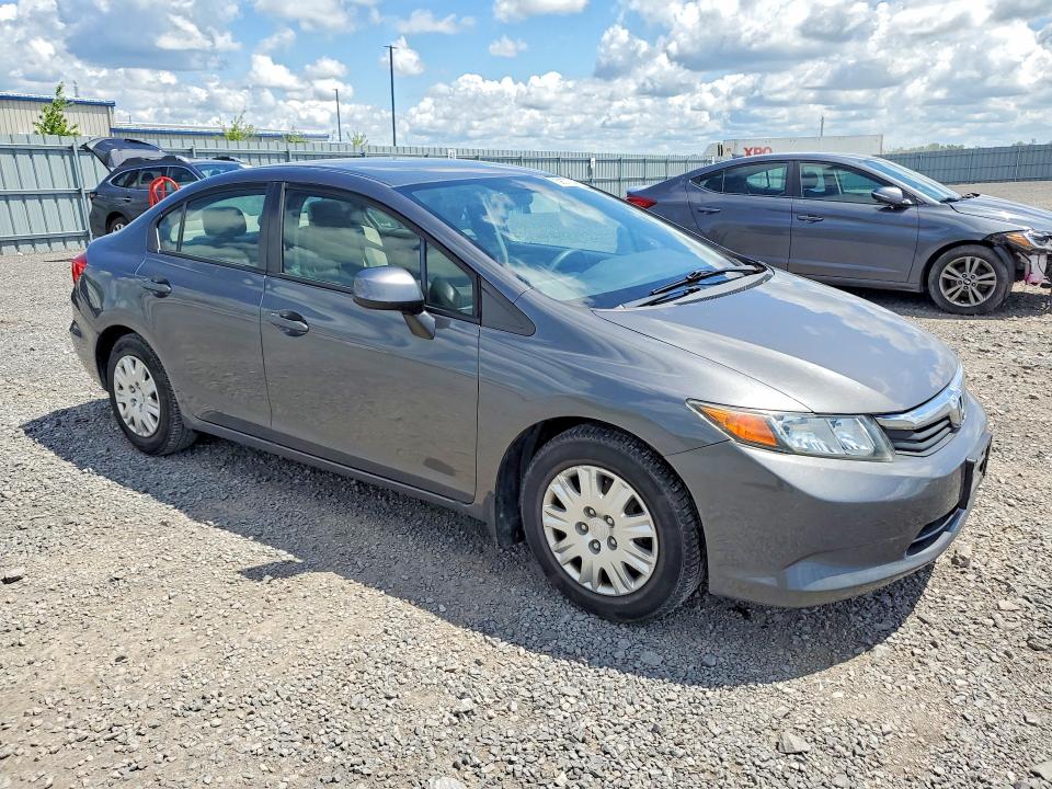 2012 Honda Civic VIN 2HGFB2E49CH017036 COPART salvage auction — SIDE, On - Permit No Brand - Unfit, sold $1,050 on 2026-07-02 (photo 4)