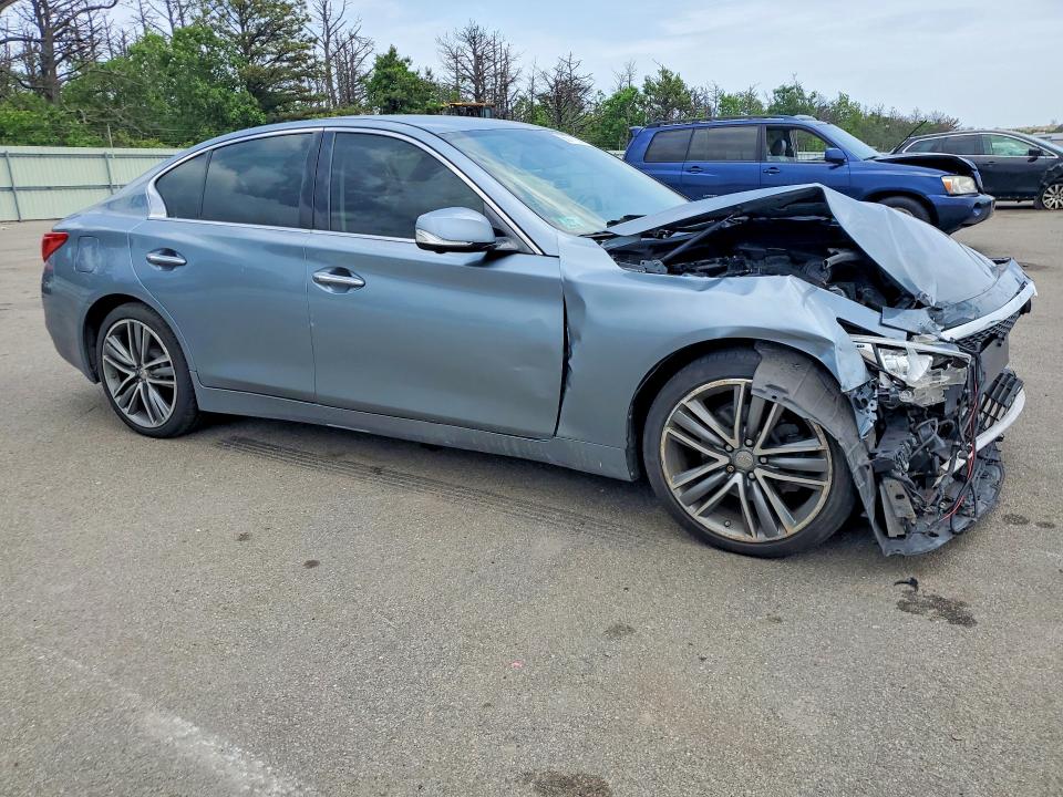 2014 Infiniti Q50 VIN JN1BV7AR5EM682635 COPART salvage auction — FRONT END, Ny - Mv-907A Salvage Certificate, sold $400 on 2026-07-15 (photo 4)
