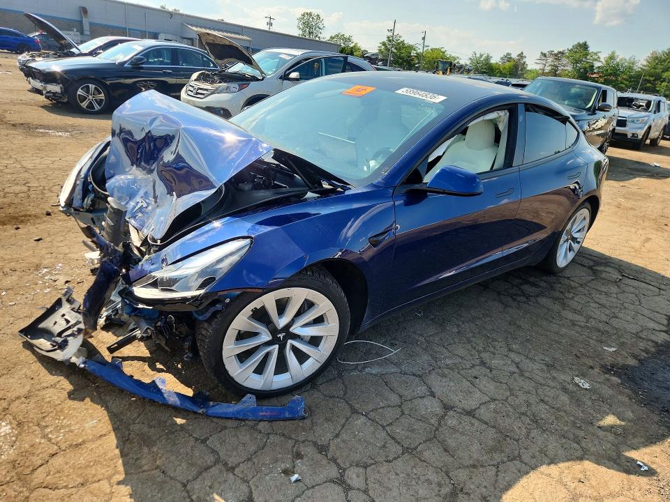 2023 Tesla Model 3 VIN 5YJ3E1EB9PF632781 COPART salvage auction — FRONT END, CT - CERT OF TITLE-SALVAGE, sold $4,200 on 2026-07-14 (photo 1)