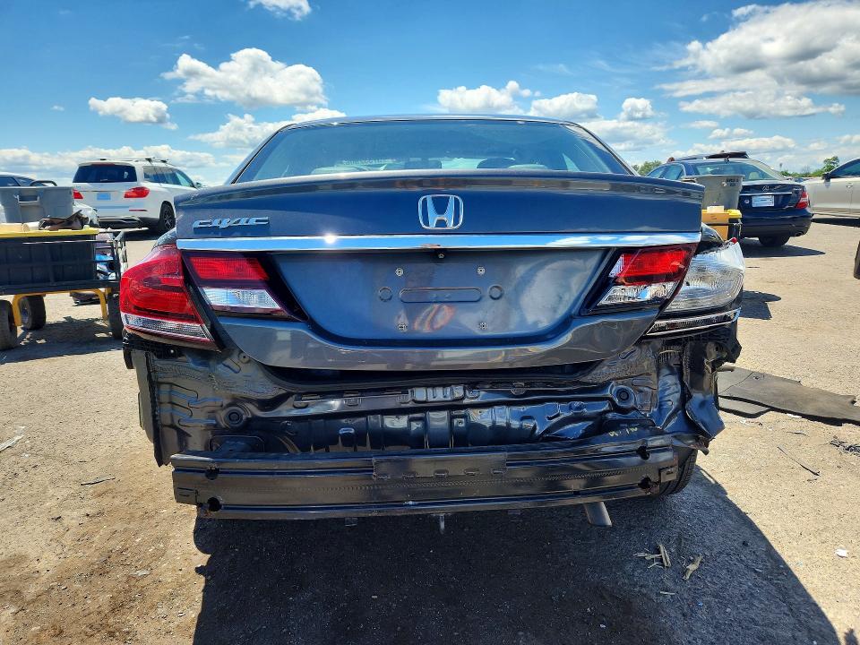 2013 Honda Civic VIN 2HGFB2F9XDH550153 COPART salvage auction — REAR END, Pa - Certificate Of Salvage, sold $4,200 on 2026-07-02 (photo 6)