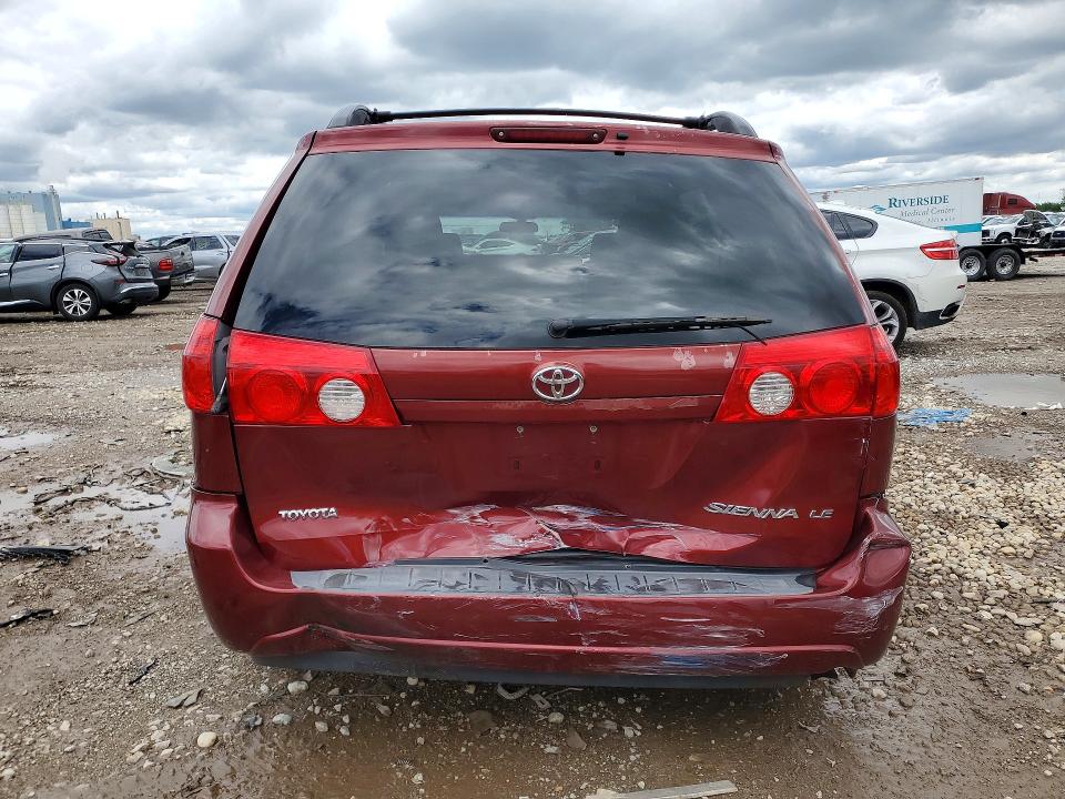 2007 Toyota Sienna VIN 5TDZK23C87S012004 COPART salvage auction — REAR END, Il - Salvage Certificate, sold $750 on 2026-07-24 (photo 6)