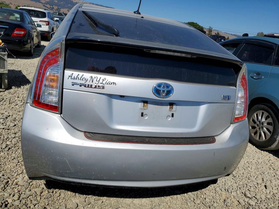2012 Toyota Prius VIN JTDKN3DU1C5499360 COPART salvage auction — VANDALISM, Ca - Salvage Certificate, sold $850 on 2026-07-07 (photo 6)