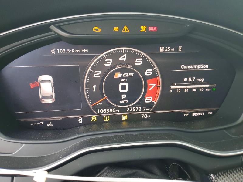 2018 Audi Sq5 VIN WA1A4AFY1J2199362 COPART salvage auction — SIDE, In - Cert Of Title-Salvage Title, sold $7,800 on 2026-07-27 (photo 9)