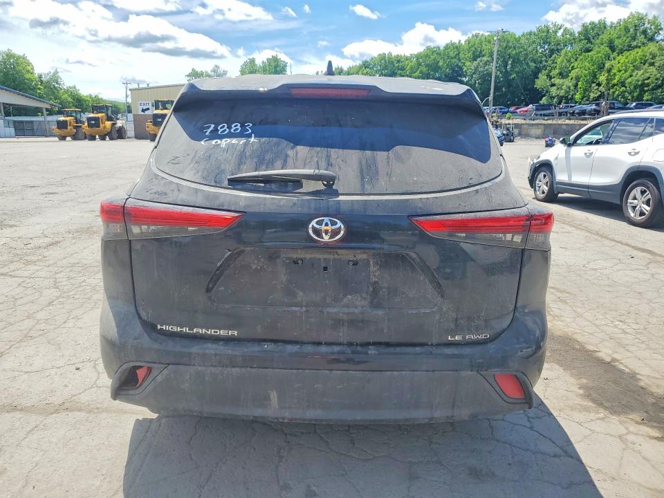 2020 Toyota Highlander VIN 5TDBZRBH7LS018079 COPART salvage auction — ROLLOVER, Ny - Certificate Of Title, sold $2,500 on 2026-07-09 (photo 6)