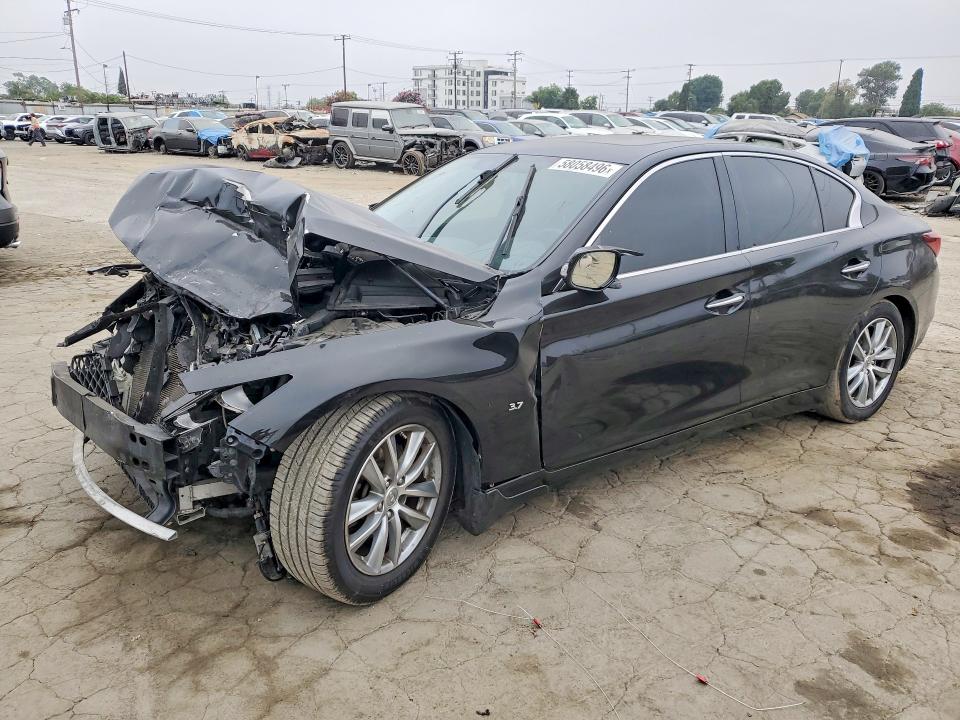2014 Infiniti Q50 VIN JN1BV7AP0EM673467 COPART salvage auction — FRONT END, Ca - Salvage Certificate, sold $725 on 2026-07-20 (photo 1)