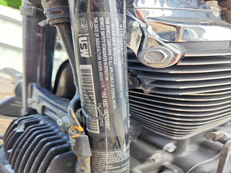 2019 Harley-davidson Fl VIN 1HD1KBC18KB659951 COPART salvage auction — FRONT END, VT - CERT OF TITLE-SALVAGE VEHICLE, sold $1,450 on 2026-07-09 (photo 8)