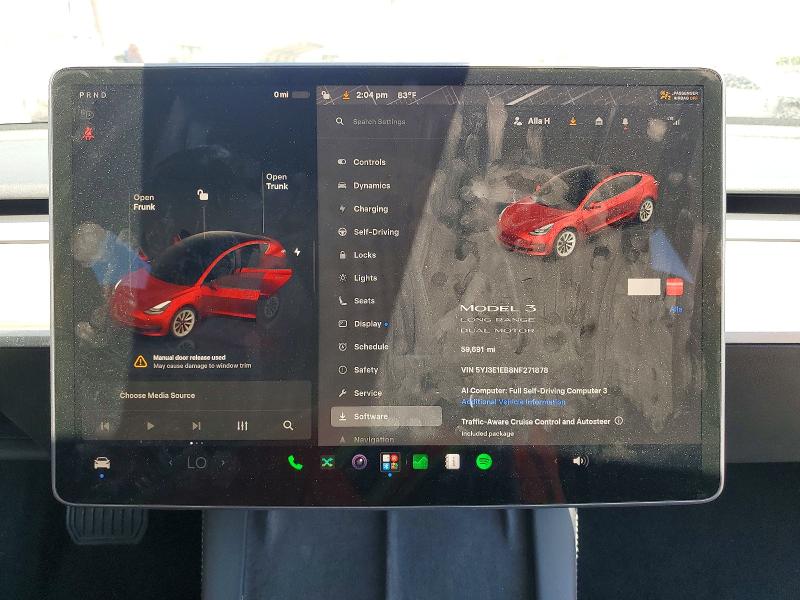 2022 Tesla Model 3 VIN 5YJ3E1EB8NF271878 COPART salvage auction — SIDE, Ca - Salvage Certificate, sold $7,900 on 2026-07-28 (photo 9)