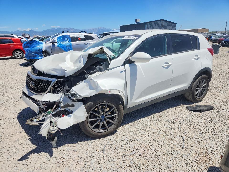 2016 Kia Sportage VIN KNDPBCAC7G7870154 COPART salvage auction — FRONT END, Ut - Salvage Certificate, sold $150 on 2026-07-10 (photo 1)