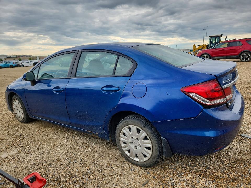 2013 Honda Civic VIN 2HGFB2F43DH004752 COPART salvage auction — REAR END, Ab - Oop - Salvage, sold $1,600 on 2026-07-09 (photo 2)