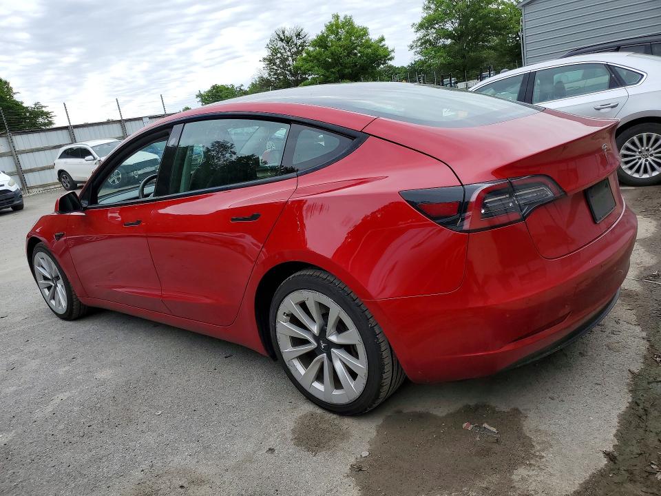 2022 Tesla Model 3 VIN 5YJ3E1EA7NF369470 COPART salvage auction — UNDERCARRIAGE, PA - CERT OF TITLE, sold $9,300 on 2026-07-08 (photo 2)