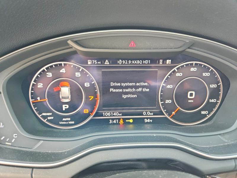 2018 Audi VIN WA1BNAFY0J2192646 COPART salvage auction — WATER/FLOOD, Tx - Salvage Title-Flood Damage, sold $4,200 on 2026-07-31 (photo 9)