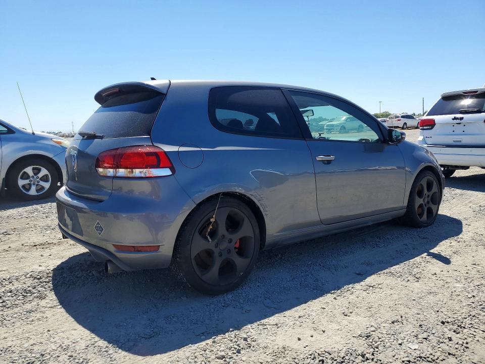 2010 Volkswagen Gti VIN WVWFV7AJ7AW166963 COPART salvage auction — WATER/FLOOD, Ca - Salvage Certificate, sold $15 on 2026-07-21 (photo 3)