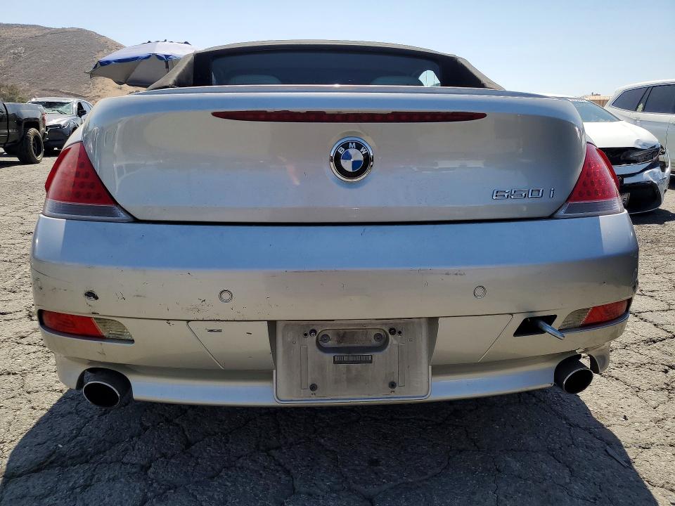 2006 BMW 6 series VIN WBAEK13496CN75304 COPART salvage auction — FRONT END, Ca - Dis/Dlr/Exp Only Clean Title, sold $325 on 2026-07-27 (photo 6)