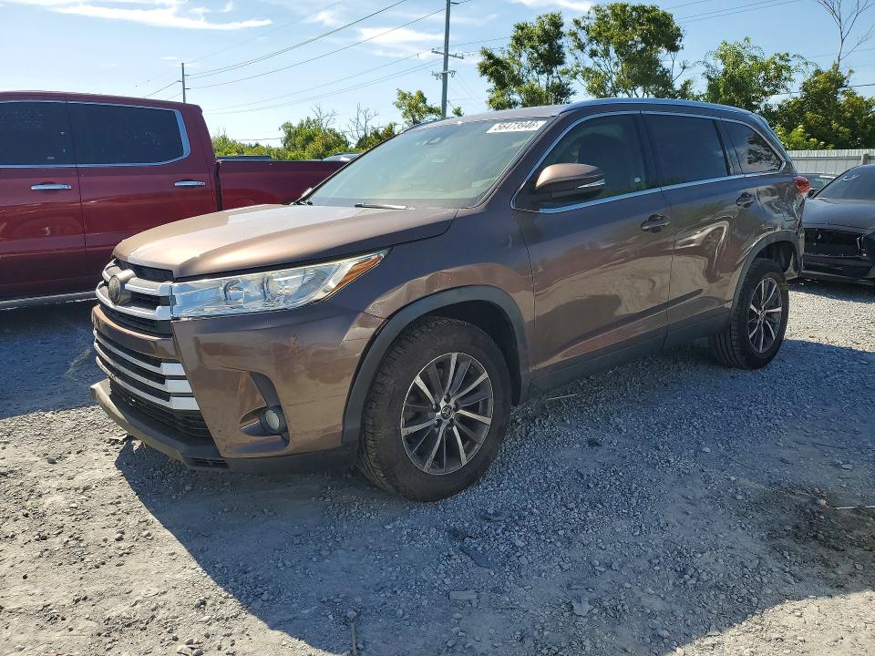 2019 Toyota VIN 5TDKZRFH1KS312604 COPART salvage auction — FRONT END, Fl - Certificate Of Destruction, sold $6,800 on 2026-07-14 (photo 1)
