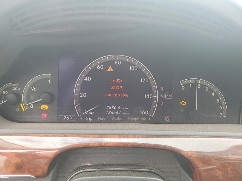 2007 Mercedes-benz S class VIN WDDNG71X27A097444 COPART salvage auction — FRONT END, CA - SALVAGE CERTIFICATE, sold $500 on 2026-07-20 (photo 9)