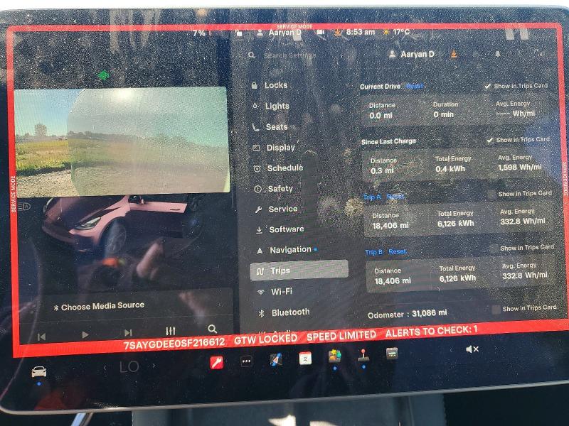 2025 Tesla VIN 7SAYGDEE0SF216612 COPART salvage auction — UNDERCARRIAGE, Oh - Cert Of Title-Salvage, sold $2,600 on 2026-07-16 (photo 9)