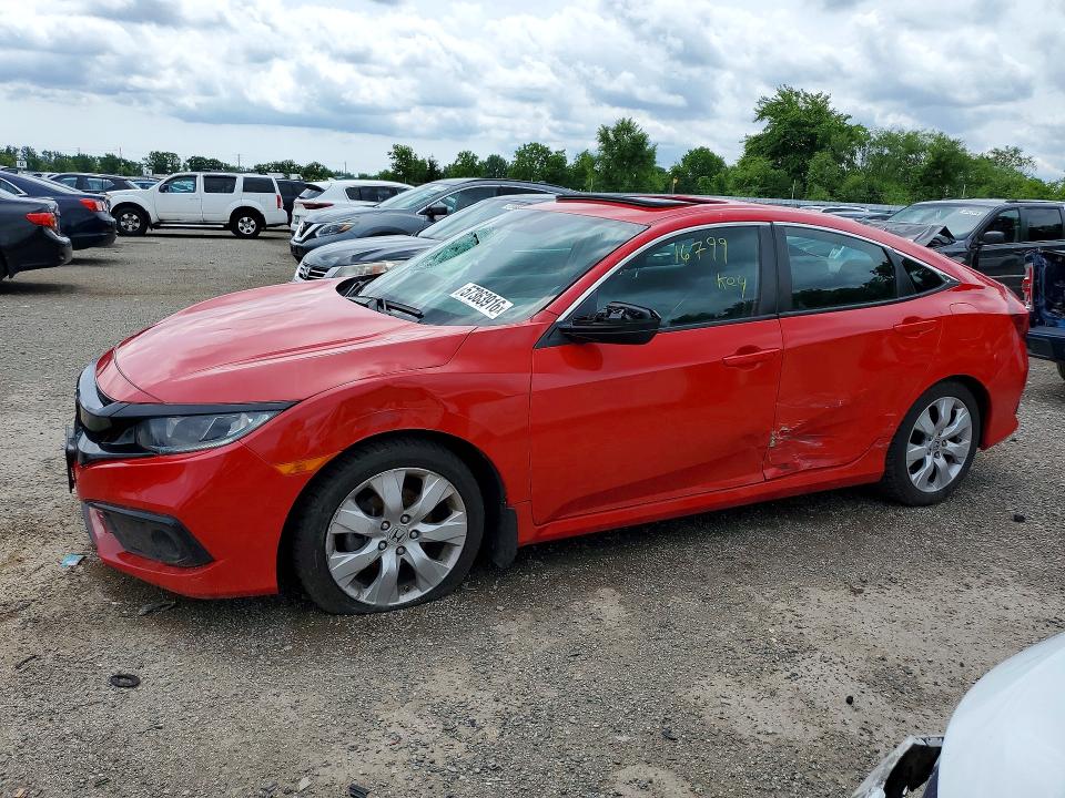 2021 Honda Civic VIN 2HGFC2F89MH012824 COPART salvage auction — SIDE, ON - PERMIT NO BRAND - UNFIT, sold $6,300 on 2026-07-02 (photo 1)