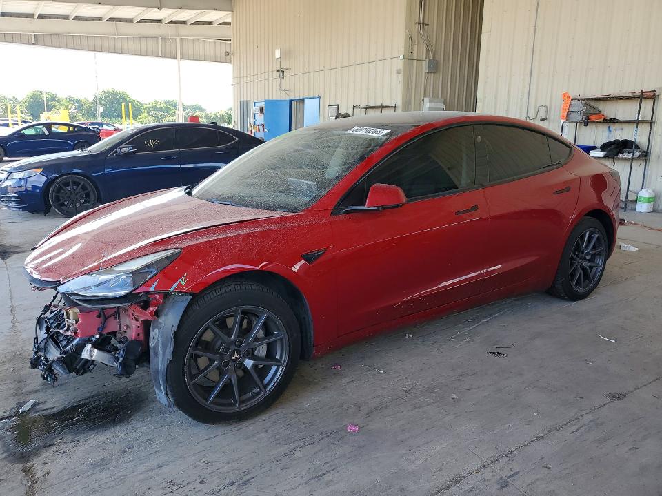 2021 Tesla Model 3 VIN 5YJ3E1EAXMF097060 COPART salvage auction — FRONT END, Fl - Cert Of Title Slvg Rebuildable, sold $5,800 on 2026-07-08 (photo 1)