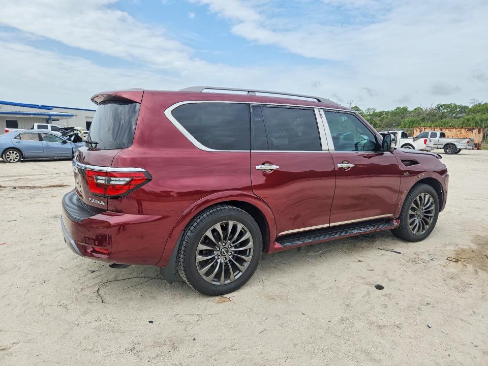 2021 Nissan Armada VIN JN8AY2DA3M9372725 COPART salvage auction — FRONT END, Fl - Cert Of Title Slvg Rebuildable, sold $13,600 on 2026-07-08 (photo 3)