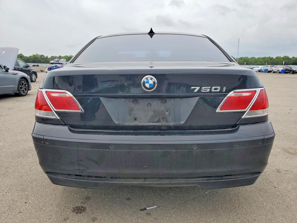 2007 BMW 7 series VIN WBAHL83587DT08579 COPART salvage auction — REAR END, NY - MV-907A SALVAGE CERTIFICATE, sold $375 on 2026-07-20 (photo 6)