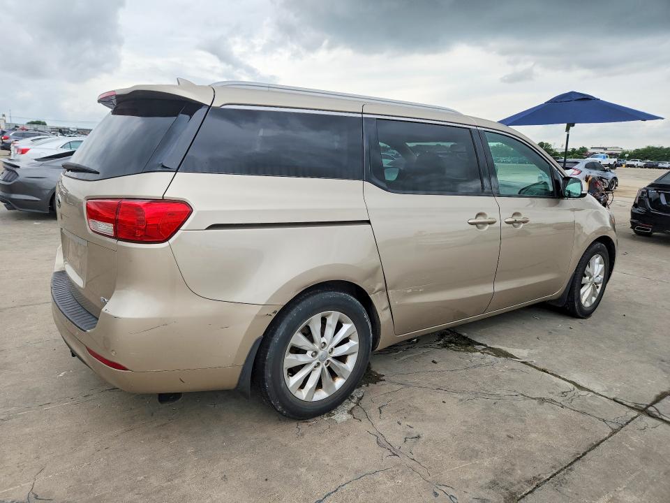 2015 Kia SEDONA VIN KNDMC5C15F6029462 COPART salvage auction — WATER/FLOOD, Tx - Salvage Title-Flood Damage, sold $1,350 on 2026-07-02 (photo 3)