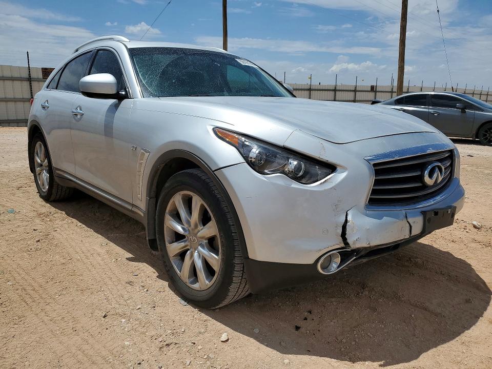 2014 Infiniti Qx70 VIN JN8CS1MU4EM450247 COPART salvage auction — FRONT END, Tx - Salvage Vehicle Title, sold $2,150 on 2026-07-22 (photo 4)