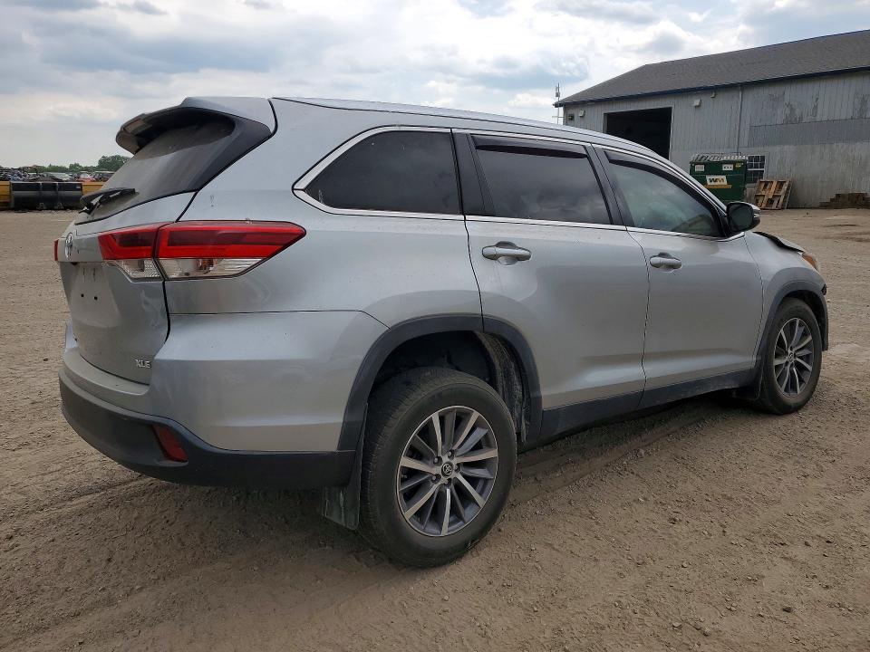 2019 Toyota Highlander VIN 5TDKZRFH0KS571911 COPART salvage auction — FRONT END, MI - CERTIFICATE OF TITLE, sold $200 on 2026-07-29 (photo 3)