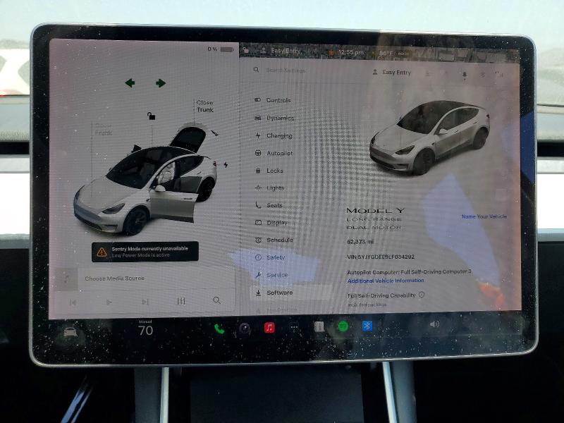 2020 Tesla Model y VIN 5YJYGDEE9LF034292 COPART salvage auction — REAR END, Ca - Salvage Certificate, sold $9,900 on 2026-07-08 (photo 9)