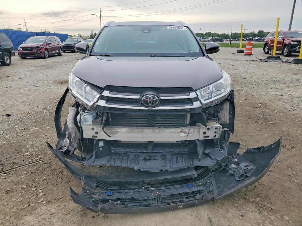 2019 Toyota Highlander VIN 5TDJZRFH5KS942086 COPART salvage auction — FRONT END, In - Cert Of Title-Salvage Title, sold $10,700 on 2026-07-24 (photo 5)