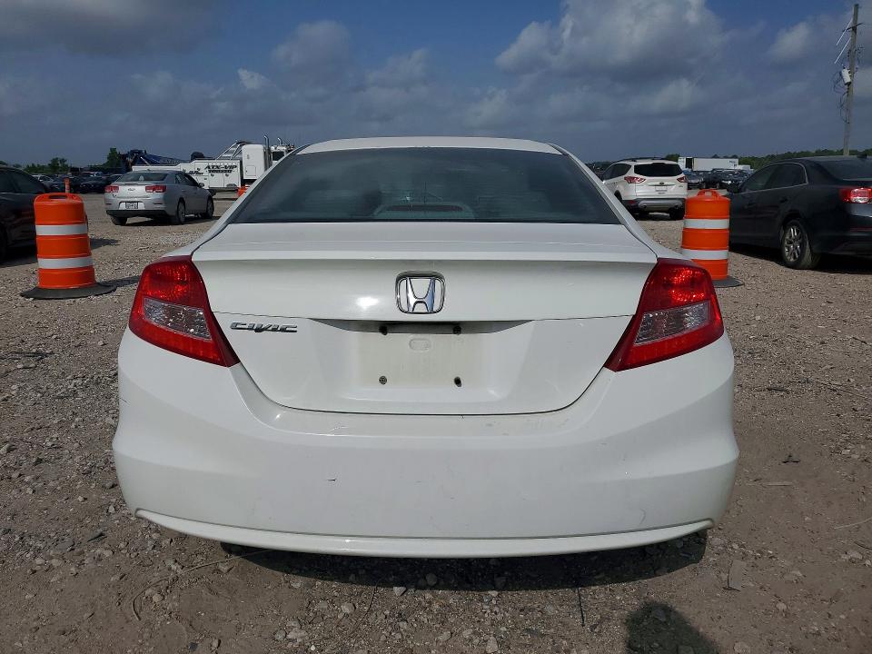 2012 Honda Civic VIN 2HGFG3B57CH566075 COPART salvage auction — WATER/FLOOD, Tx - Salvage Title-Flood Damage, sold $425 on 2026-07-09 (photo 6)