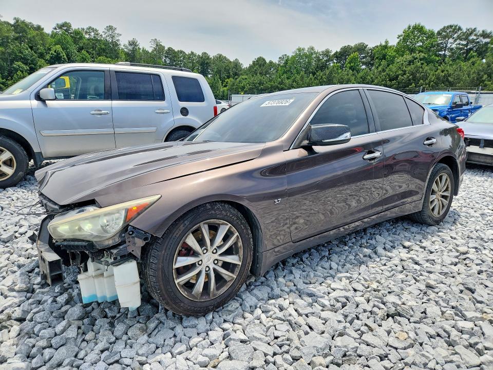 2014 Infiniti Q50 VIN JN1BV7AR3EM693715 COPART salvage auction — FRONT END, Ga - Cert Of Title-Salvage, sold $275 on 2026-07-21 (photo 1)