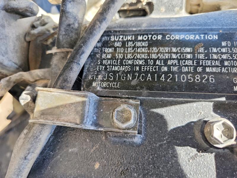 2004 Suzuki Gsx-r600 VIN JS1GN7CA142105826 COPART salvage auction — FRONT END, Nv - Salvage Title, sold $225 on 2026-07-07 (photo 9)