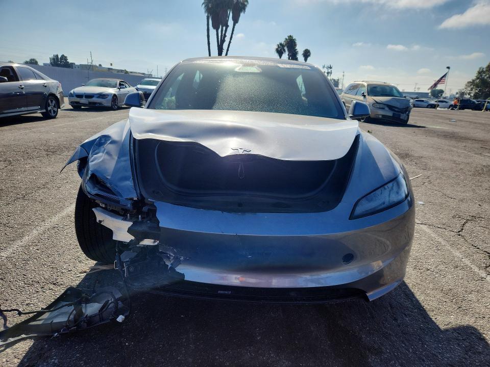 2025 Tesla VIN 5YJ3E1EB4SF011022 COPART salvage auction — FRONT END, Ca - Salvage Certificate, sold $6,600 on 2026-07-24 (photo 5)