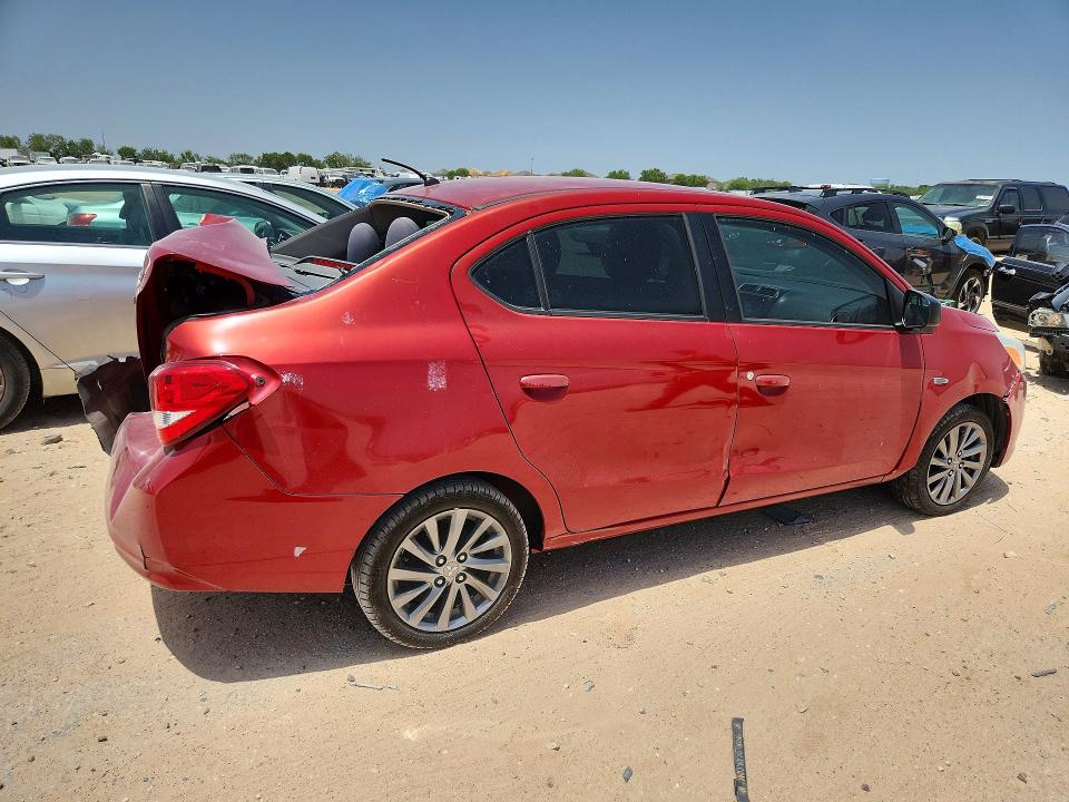 2017 Mitsubishi Mirage VIN ML32F4FJ6HH003824 COPART salvage auction — REAR END, Tx - Salvage Vehicle Title, sold $125 on 2026-07-30 (photo 3)
