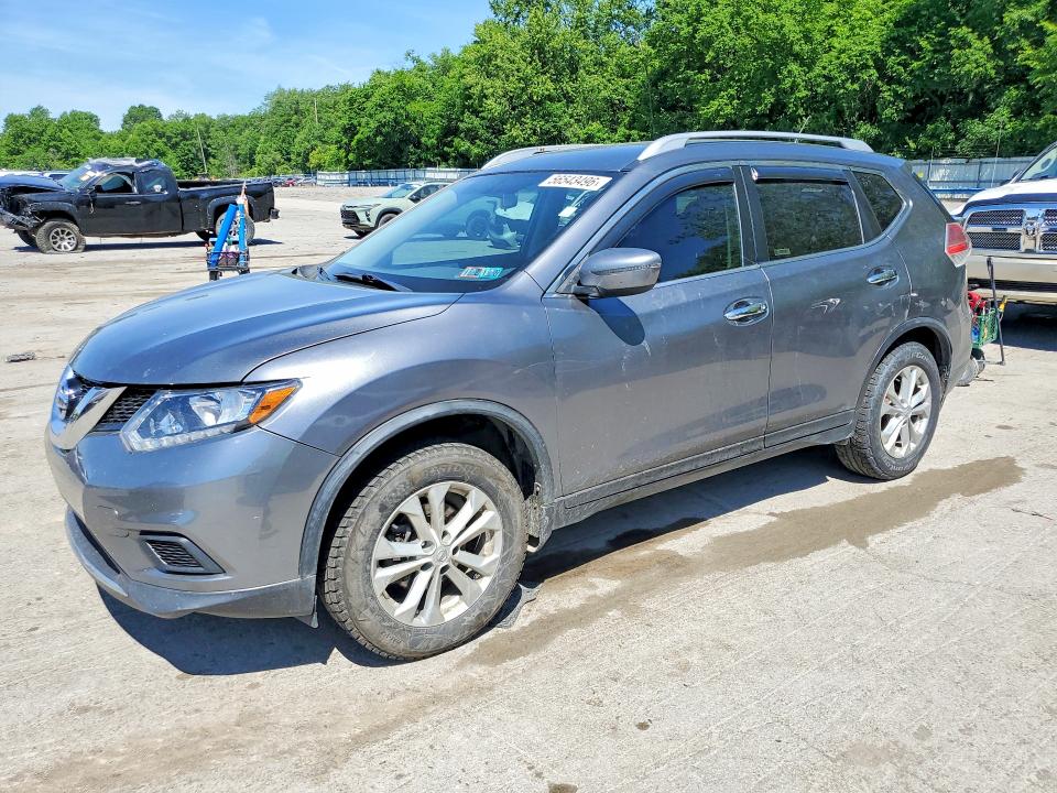 2016 Nissan Rogue VIN KNMAT2MT5GP729849 COPART salvage auction — FRONT END, Pa - Cert Of Title, sold $1,550 on 2026-07-23 (photo 1)