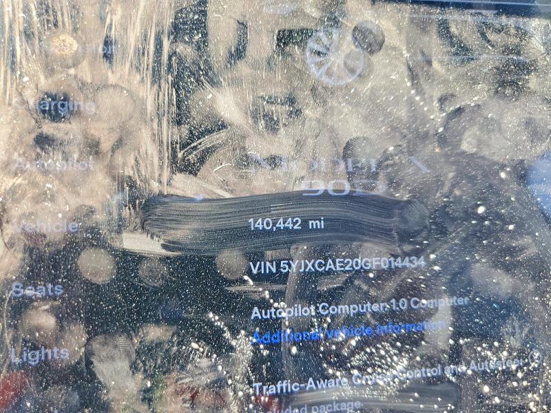2016 Tesla Model x VIN 5YJXCAE20GF014434 COPART salvage auction — HAIL, Tx - Certificate Of Title, sold $7,800 on 2026-07-14 (photo 9)