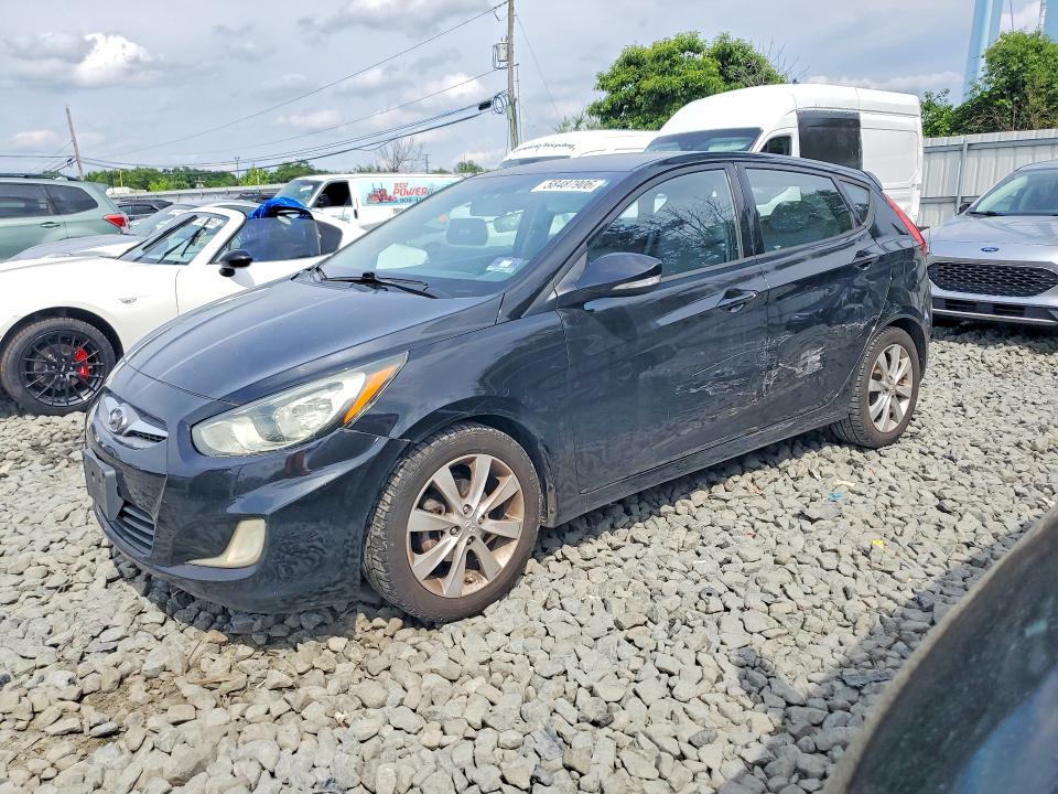 2013 Hyundai Accent VIN KMHCU5AE9DU119846 COPART salvage auction — SIDE, Nj - Cert Of Title-Salvage, sold $750 on 2026-07-22 (photo 1)