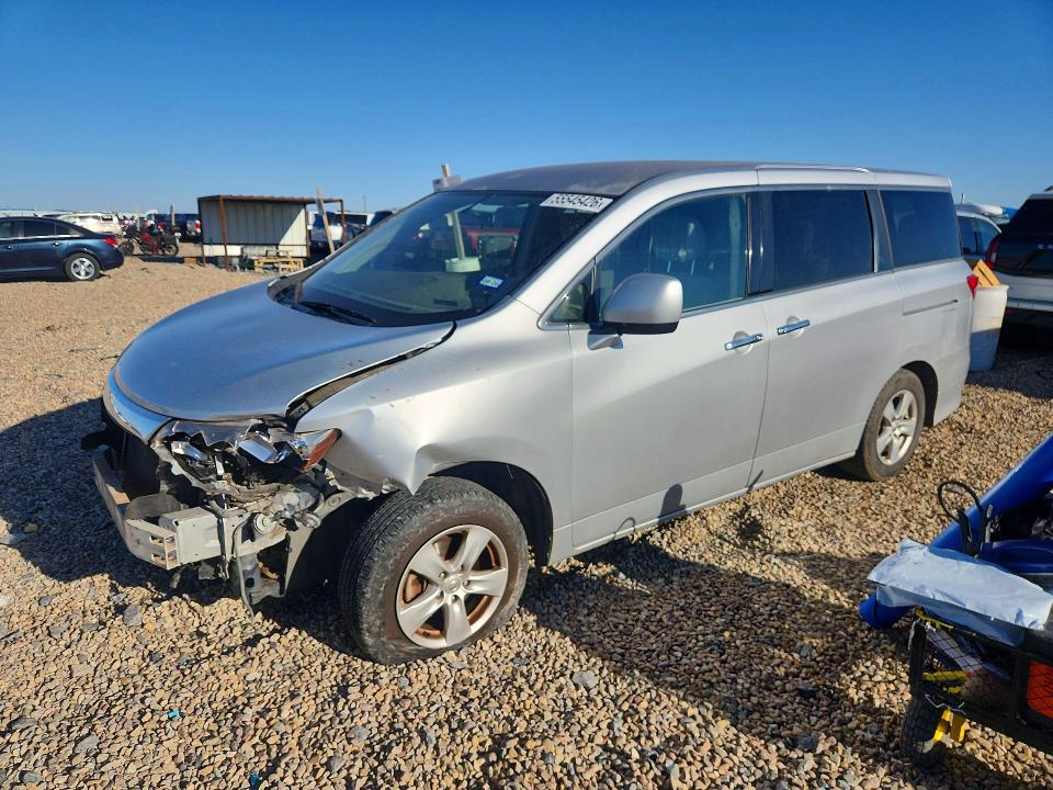 2014 Nissan Quest VIN JN8AE2KP3E9100693 COPART salvage auction — FRONT END, Tx - Salvage Vehicle Title, sold $325 on 2026-07-21 (photo 1)